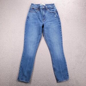 ABERCROMBIE Jeans Size 24/00 Short Skinny High Rise Curve Love Denim 24x25‎